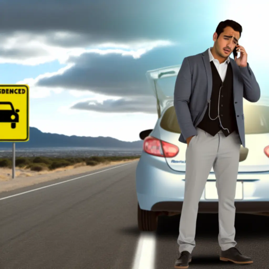 Support representative on a phone call helping a rental car customer with an emergency