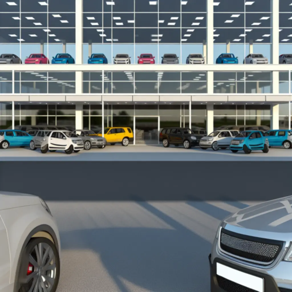 Selection of rental vehicles lined up outside the BOK AUTOS NI LTD premises